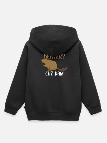 Bist du ein Biber? - Kinder Premium Organic Hoodie - Schwarz