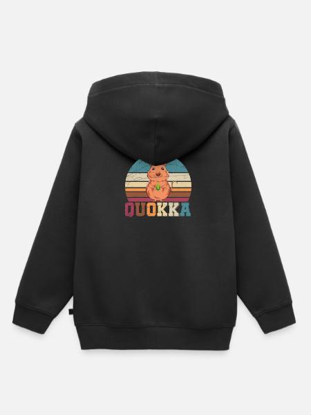 Quokka Australien Tierliebhaber - Kinder Premium Organic Hoodie - Schwarz