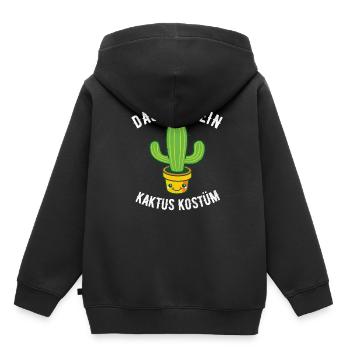 Das ist mein Kaktus Kostüm Kaktuskostüm - Kinder Premium Organic Hoodie - Schwarz - Hinten - AI Model Kid Male (0cm)