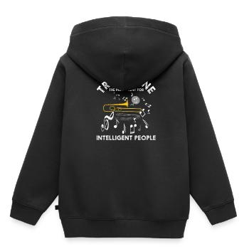 Orchestre trombone - Sweat Premium à capuche enfant bio - noir - Dos - AI Model Kid Male (0cm)