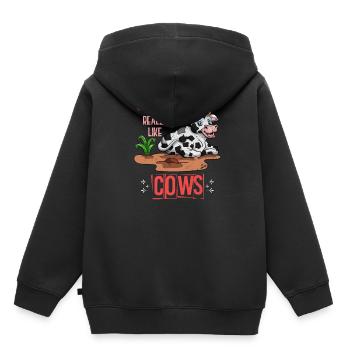 Vaches - Sweat Premium à capuche enfant bio - noir - Dos - AI Model Kid Male (0cm)