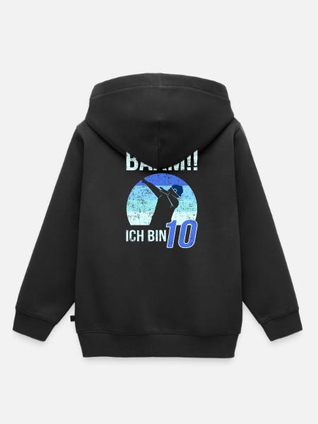 Bääm Ich Bin 10 Jahre Geburtstag Feiern - Kinder Premium Organic Hoodie - Schwarz