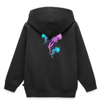 Qualle - Kinder Premium Organic Hoodie - Schwarz - Hinten - AI Model Kid Male (0cm)