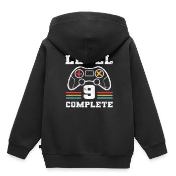 Birthday Level 9 Complete Gaming Controller - Kids Premium Organic Hoodie - black - Back - AI Model Kid Male (0cm)