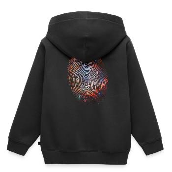 Empreinte de l’univers - Sweat Premium à capuche enfant bio - noir - Dos - AI Model Kid Male (0cm)