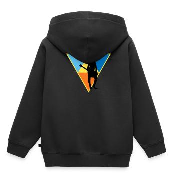Distressed Musician - Kinder Premium Organic Hoodie - Schwarz - Hinten - AI Model Kid Male (0cm)