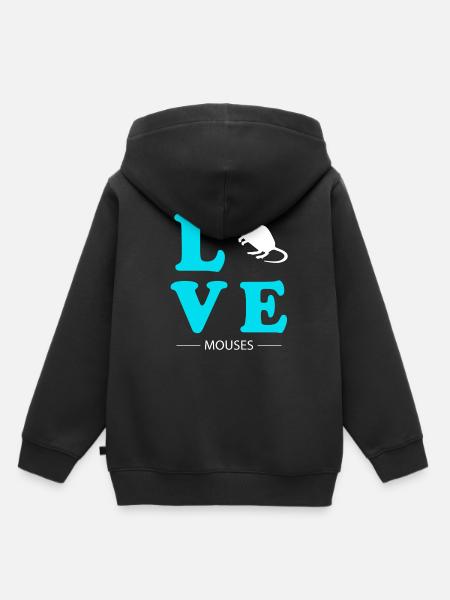 Mouse - Kinder Premium Organic Hoodie - Schwarz