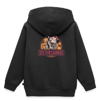 Sistersaurus sister dinosaur sour - Kids Premium Organic Hoodie - black - Back - AI Model Kid Male (0cm)