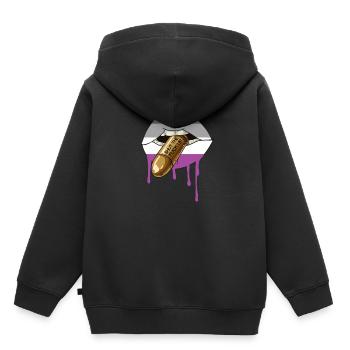 Asexual Asexuell Parade Flaggen Design Zeig - Kinder Premium Organic Hoodie - Schwarz - Hinten - AI Model Kid Male (0cm)