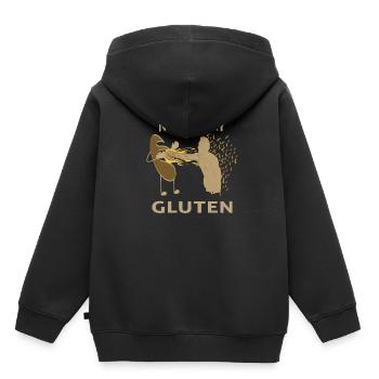 Gluten gluten Est Evil cœliaques - Sweat Premium à capuche enfant bio - noir - Dos - AI Model Kid Male (0cm)