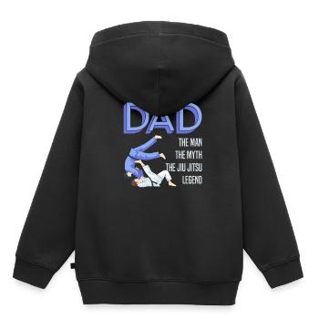Jiujitsu Dad Der Mann Der Mythos Die Jiu Jitsu Leg - Kinder Premium Organic Hoodie - Schwarz - Hinten - AI Model Kid Male (0cm)