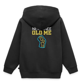 Drôle d’opération du genou Nouveau genou Vieux Je Rekonst - Sweat Premium à capuche enfant bio - noir - Dos - AI Model Kid Male (0cm)