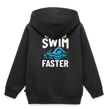 Schwimmen Trainer Pool Schwimmer Lektion - Kinder Premium Organic Hoodie - Schwarz - Hinten - AI Model Kid Male (0cm)