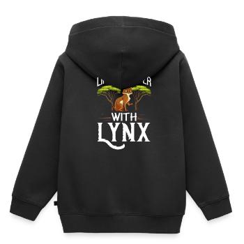 Luchse Tier Rotluchs Kanada Lynx Eurasischer Luchs - Kinder Premium Organic Hoodie - Schwarz - Hinten - AI Model Kid Male (0cm)