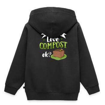 Kompostierung Kompost Wurm Abfall - Kinder Premium Organic Hoodie - Schwarz - Hinten - AI Model Kid Male (0cm)