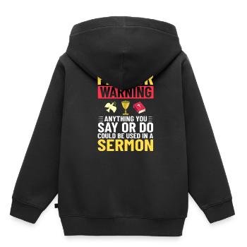 Pasteur Église Ministre Christ Spirituel Jésus - Sweat Premium à capuche enfant bio - noir - Dos - AI Model Kid Male (0cm)