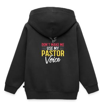 Pasteur Église Ministre Christ Spirituel Jésus - Sweat Premium à capuche enfant bio - noir - Dos - AI Model Kid Male (0cm)