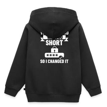 Mot de passe Pirate de sécurité Piratage informatique - Sweat Premium à capuche enfant bio - noir - Dos - AI Model Kid Male (0cm)