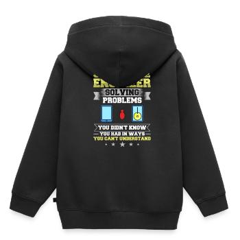 Génie logiciel Ingénieur en génie logiciel - Sweat Premium à capuche enfant bio - noir - Dos - AI Model Kid Male (0cm)