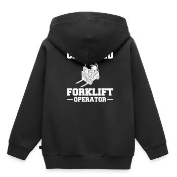 Conducteur de chariot élévateur Élévateur - Sweat Premium à capuche enfant bio - noir - Dos - AI Model Kid Male (0cm)