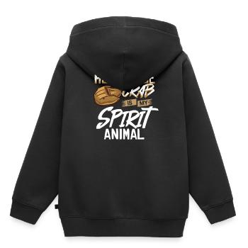 Crabe en fer à cheval Crabe en fer à cheval Crabes des Moluques - Sweat Premium à capuche enfant bio - noir - Dos - AI Model Kid Male (0cm)