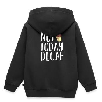 Café décaféiné Caféine Sans caféine - Sweat Premium à capuche enfant bio - noir - Dos - AI Model Kid Male (0cm)