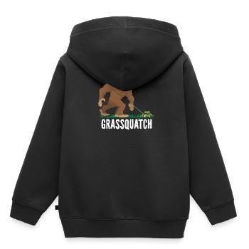 Grassquatch Bigfoot Grass Sasquatch Lawn Care Ra - Sweat Premium à capuche enfant bio - noir - Dos - AI Model Kid Male (0cm)