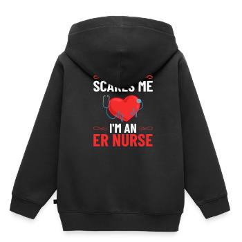 Infirmière d’urgence Premiers soins - Sweat Premium à capuche enfant bio - noir - Dos - AI Model Kid Male (0cm)