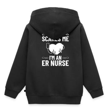 Infirmière d’urgence Premiers soins - Sweat Premium à capuche enfant bio - noir - Dos - AI Model Kid Male (0cm)
