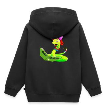 Finally schoolchild Wurmlerin from children's book - Kids Premium Organic Hoodie - black - Back - AI Model Kid Male (0cm)
