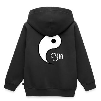YIN YANG Partnerlook - Kinder Premium Organic Hoodie - Schwarz - Hinten - AI Model Kid Male (0cm)