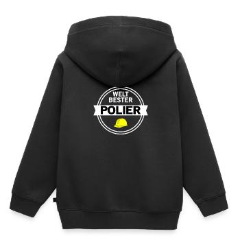 Weltbester Polier Bauleiter - Kinder Premium Organic Hoodie - Schwarz - Hinten - AI Model Kid Male (0cm)