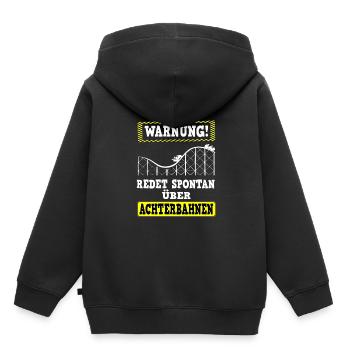 Parle spontanément de la fête foraine des montagnes russes - Sweat Premium à capuche enfant bio - noir - Dos - AI Model Kid Male (0cm)