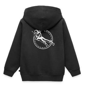 Skifahrer - Skipiste Skiurlaub Winter Slalom - Kinder Premium Organic Hoodie - Schwarz - Hinten - AI Model Kid Male (0cm)