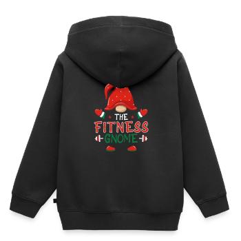 Le Gnome Fitness - Merry Christmas Fitness - Sweat Premium à capuche enfant bio - noir - Dos - AI Model Kid Male (0cm)