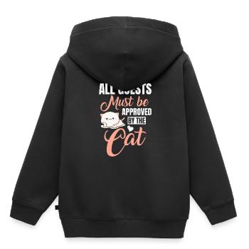 Alle Gäste Müssen Von Der Katze Genehmigt Werden - Kinder Premium Organic Hoodie - Schwarz - Hinten - AI Model Kid Male (0cm)