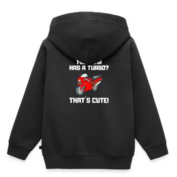 Ihr Auto Hat Einen Turbo? Das Ist Süß! - Motorrad - Kinder Premium Organic Hoodie - Schwarz - Hinten - AI Model Kid Male (0cm)