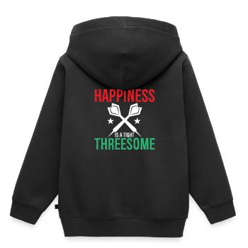 Happiness Is A Tight Threesome - Darts - Kids Premium Organic Hoodie - black - Back - AI Model Kid Male (0cm)