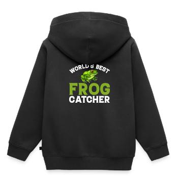 World's Best Frog Catcher - Frog - Kids Premium Organic Hoodie - black - Back - AI Model Kid Male (0cm)