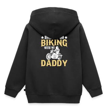 Geboren Zum Motorrad Fahren Mit Meinem Vater - Kinder Premium Organic Hoodie - Schwarz - Hinten - AI Model Kid Male (0cm)