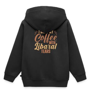 Ich Braue Meinen Kaffee Mit Liberalen Tränen - Kinder Premium Organic Hoodie - Schwarz - Hinten - AI Model Kid Male (0cm)