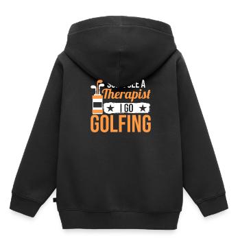 Manche Suchen Einen Therapeuten Ich Gehe Golfen - Kinder Premium Organic Hoodie - Schwarz - Hinten - AI Model Kid Male (0cm)