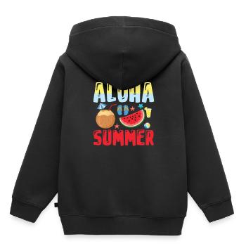 Aloha Sommer - Sommerferien - Kinder Premium Organic Hoodie - Schwarz - Hinten - AI Model Kid Male (0cm)