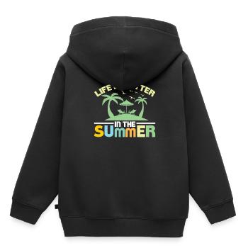 Life is better in summer - summer holidays - Kids Premium Organic Hoodie - black - Back - AI Model Kid Male (0cm)