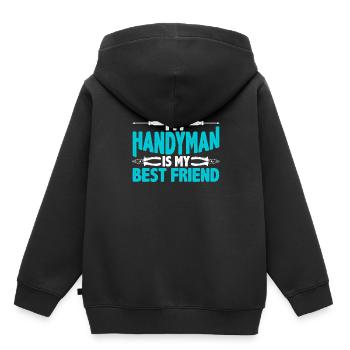 Mein Handwerker Ist Mein Bester Freund Handwerker - Kinder Premium Organic Hoodie - Schwarz - Hinten - AI Model Kid Male (0cm)