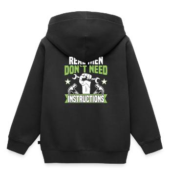 Echte Männer Brauchen Keine Anleitung - Heimwerker - Kinder Premium Organic Hoodie - Schwarz - Hinten - AI Model Kid Male (0cm)