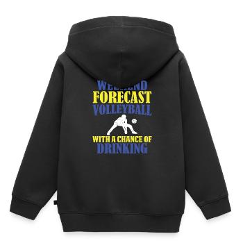 Prédiction du week-end Volleyball avec une chance - Sweat Premium à capuche enfant bio - noir - Dos - AI Model Kid Male (0cm)