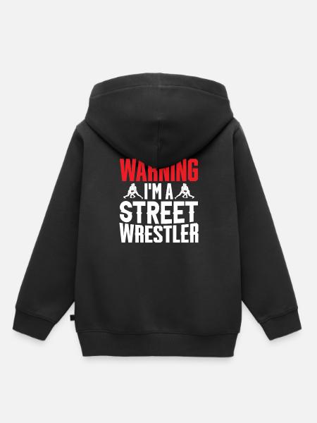 Warnung: Ich Bin Ein Straßenkämpfer - Kinder Premium Organic Hoodie - Schwarz