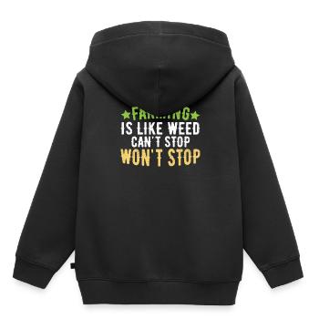 Landwirtschaft Ist Wie Unkraut Kann Nicht Aufhören - Kinder Premium Organic Hoodie - Schwarz - Hinten - AI Model Kid Male (0cm)