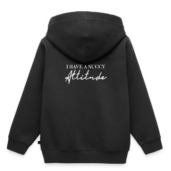 Ich Habe Eine Erfolgreiche Einstellung - Kinder Premium Organic Hoodie - Schwarz - Hinten - AI Model Kid Male (0cm)